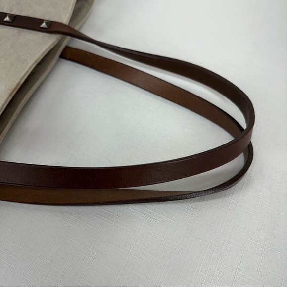 Tomas Maier Beige Canvas And Studded Leather Tote Bag - Picture 12 of 16